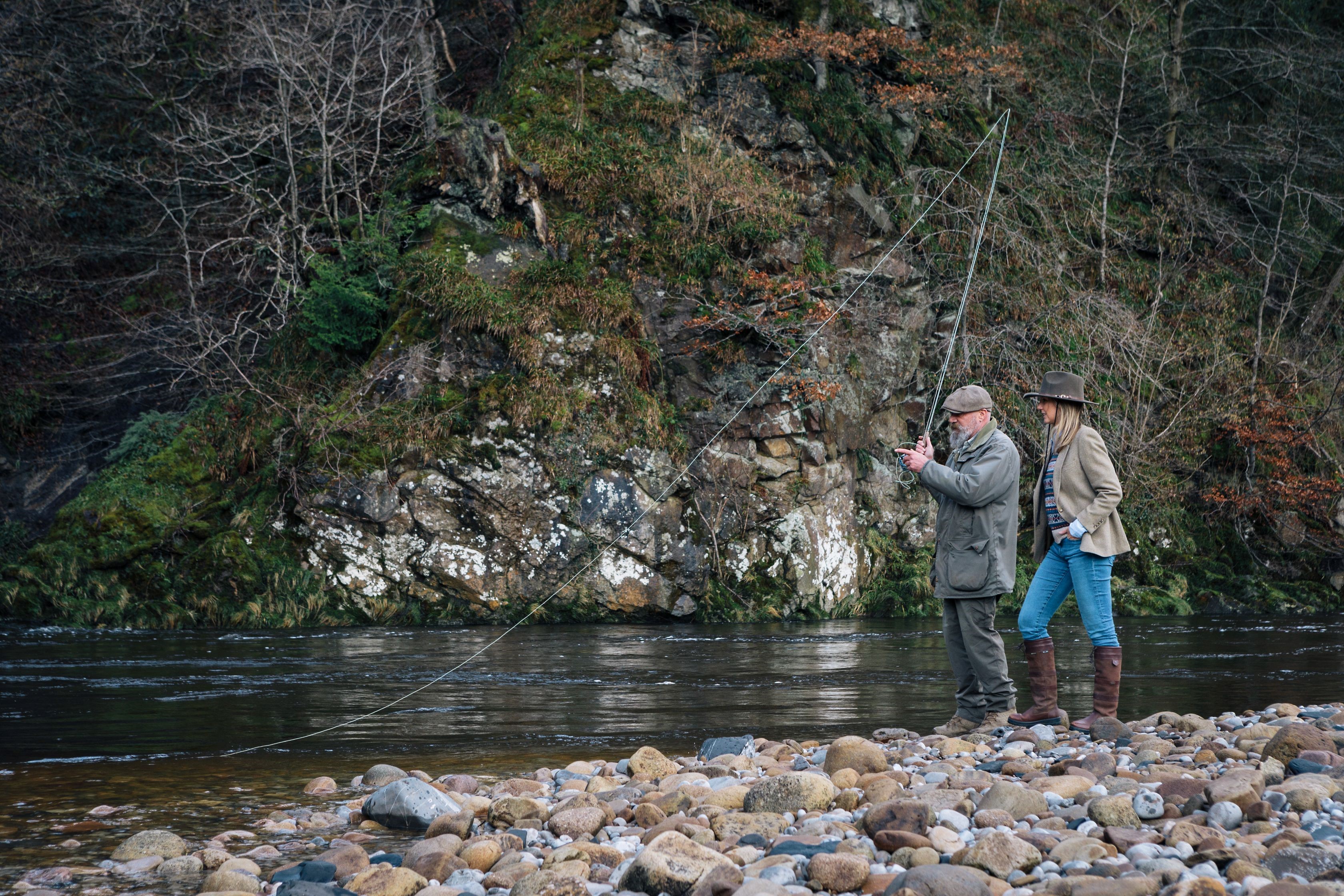 Fly fishing at Bolton Abbey